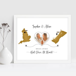 Personalisiertes Go Away Geschenk, lange Distanz personalisiertes Foto Geschenk, Umzug Land Geschenk, personalisierte Karte Geschenk, Freundschaft Andenken