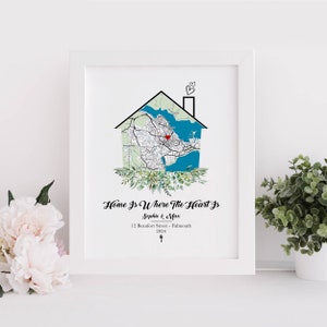 Neue Home Map Print, neues Zuhause Geschenk, personalisierte Housewarming Geschenk, personalisierte New Home Geschenk, personalisierte Karte Print, Geschenke für Zuhause