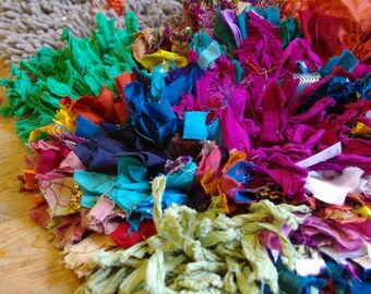 Stunning BEAUTIFUL Hand Made Wool & Cotton Heavy Thick Rag Rug 90 x 150 cm Shabby Rustic Chic Scand