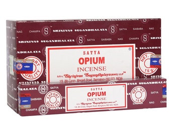 OPIUM Bulk Buy 1, 3 or 12 Packs 15g Satya Sai Baba Agarbatti (BNG) LLP Nag Champa Incense Sticks