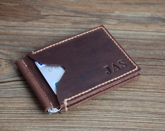 Billetera con clip para billetes, elegida la mejor billetera de cuero, billetera de cuero para hombres, billeteras para hombres, regalos para padrinos de boda, billeteras de cuero, billetera personalizada