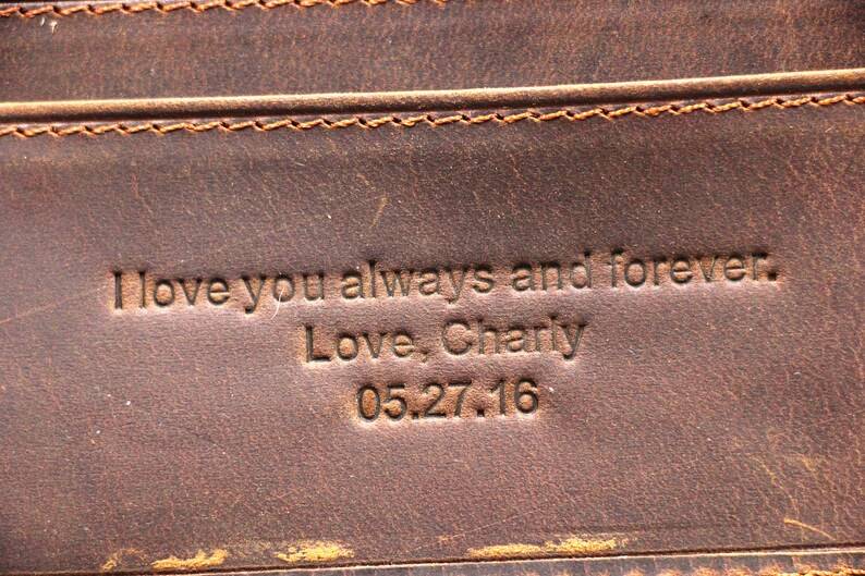Personalized Leather Wallet Bible Quote Message Engraving Etsy