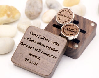 Gemelos para el padre de la novia; Gemelos personalizados; Gemelos de madera, Regalos de boda, Regalo para el padre del novio; Regalo para el padrino de boda; Regalos para el esposo