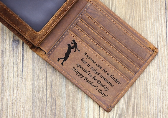 Father's Day Laser Engraved Wallet Personalised  Birthday Father's Day DAD Daddy 