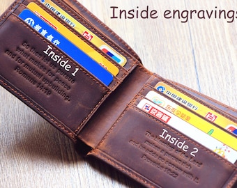 Distressed Leather Wallet; Personalized Wallet; Fathers Gift; Dad Gifts; Gift Idea; Gift for Him; Graduation Gift; Men's Wallet; Good Gift
