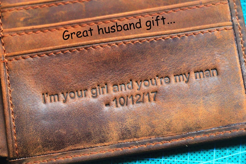 Personalized Leather Wallet Bible Quote Custom Engraving Etsy