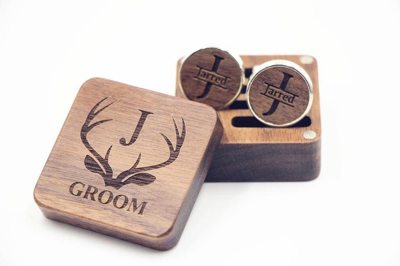 Customized Cufflinks Personalized Cufflinks Wood Cufflinks Etsy