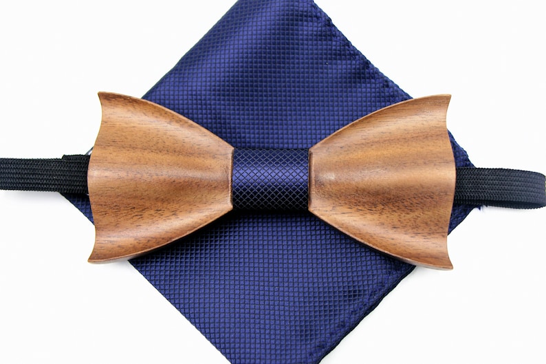 Personalized Wood Bow Tie, Pocket Square, Cufflinks, Wood Tie Clip, Wood Box Best Man Bowtie Wood Bow Tie Set UsherBest Bro Gift