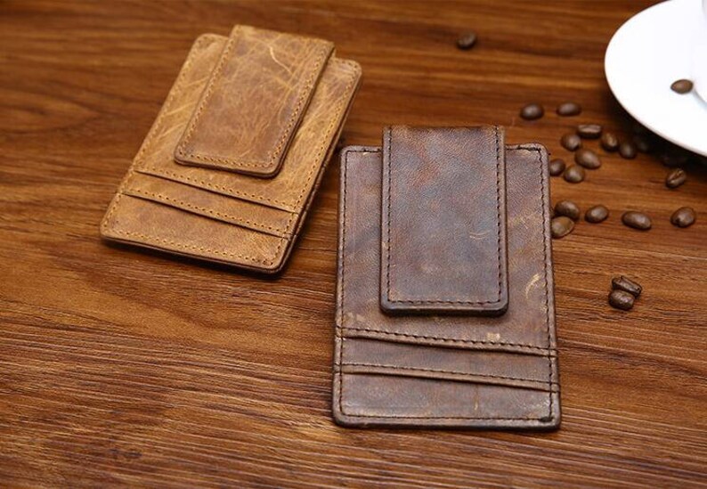 Money Clip Wallet Slim Wallet Personalized Leather Wallet Etsy - image 0