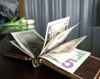 Billetera con clip para billetes, elegida la mejor billetera de cuero, billetera de cuero para hombres, billeteras para hombres, regalos para padrinos de boda, billeteras de cuero, billetera personalizada