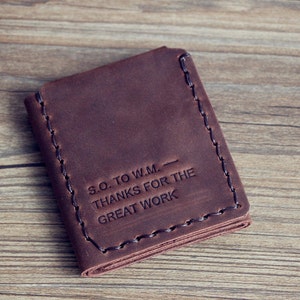 A vida secreta de Walter Mitty---Carteira, carteira masculina de couro tripla, presentes para padrinhos, carteiras de viagem masculinas minimalistas, carteiras para homens