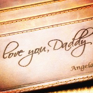 Regalo del Día del Padre, Cartera personalizada para hombres, Cartera personalizada del Día del Padre, Cartera grabada, Cartera personalizada para hombres, Cartera de cuero con monograma