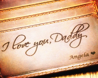 Regalo del Día del Padre, Cartera personalizada para hombres, Cartera personalizada del Día del Padre, Cartera grabada, Cartera personalizada para hombres, Cartera de cuero con monograma