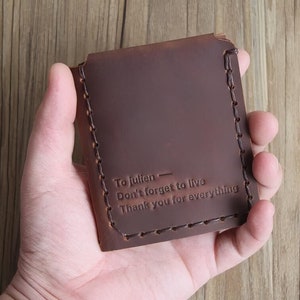 Leder Brieftasche, Walter Mitty Brieftasche, Trifold Brieftasche, Hochzeitsgeschenk, Groomsmen Geschenke, echtes Leder, Minimalist, Reise Brieftaschen Gravur