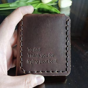 A vida secreta de Walter Mitty---Carteira, carteira masculina de couro tripla, presentes para padrinhos, carteiras de viagem minimalistas para o pai, presente para o dia dos pais