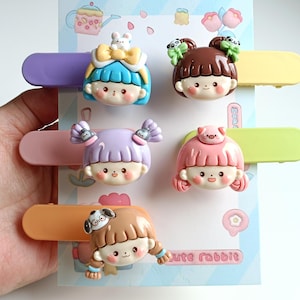 5 peças para preço conjunto inteiro, grampo de cabelo bonito de cabeça grande para meninas, presilhas de papelão, grampo de cabelo, clipe rotativo, presentes para meninas, grampo de cabelo para senhora