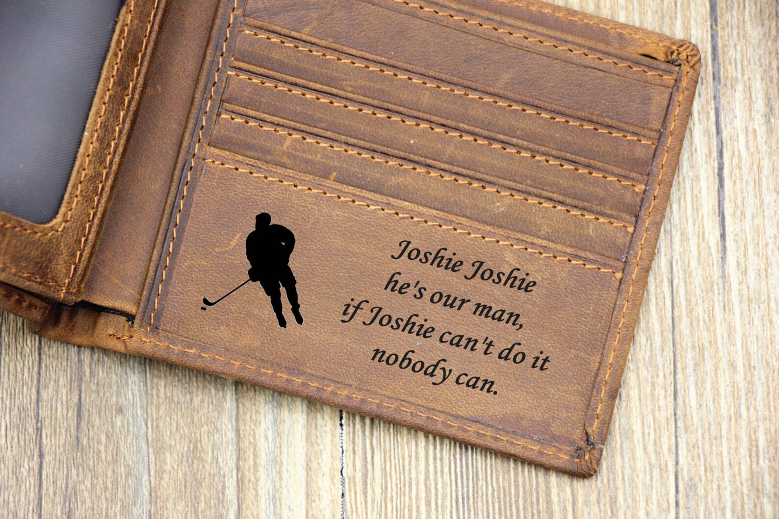 Custom Hockey Wallet Personalized Mens Wallet Christmas Etsy