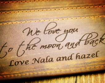Cartera del padre personalizada, cartera grabada, cartera personalizada para hombre, cartera de cuero para hombre, cartera para hombre, regalo del día del padre, regalo de Navidad, marido