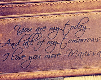 Cartera de marido personalizada, cartera de aniversario grabada, cartera personalizada para hombres, cartera de Navidad personalizada para hombres, cartera para hombres, regalo del Día del Padre