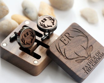 Gemelos para el padre del novio; Gemelos personalizados para el padre de la novia; Gemelos de madera, Regalos de boda, Regalos para el padrino, Regalos para el esposo