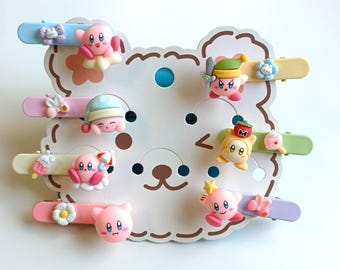 Kirby Cute Hair Clips, Rotating Carton Barrettlipes, Hair Clip, Rotating Clip, Cute Hair Clip, Gifts for Girls, 7pcs for Whole Set Price