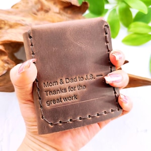 La vida secreta de Walter Mitty: billetera de cuero triple para hombre, regalos para padrinos de boda, billeteras de viaje para hombre, regalos de graduación para hombre.