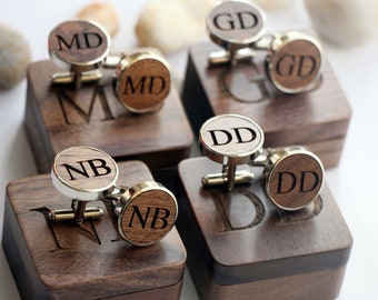 Customized Cufflinks; Personalized Cufflinks; Wood Cufflinks, Wedding Gifts, Groom Gift, Anniversary for man; Groomsman Gift; Husband Gift