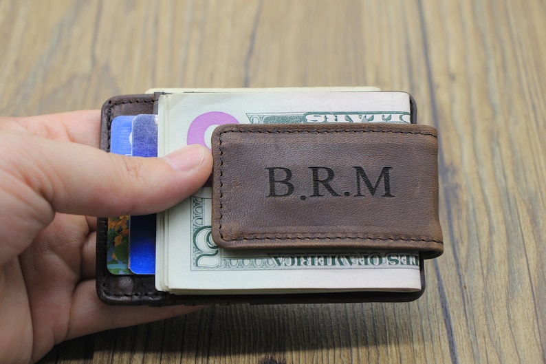 Money Clip Wallet Slim Wallet Personalized Leather Wallet Etsy - image 0