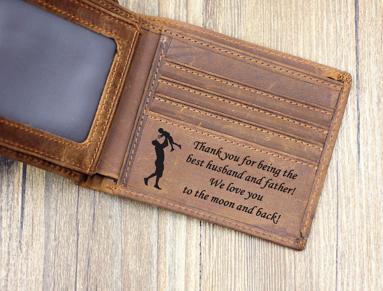 Personalized Mens Wallet Father&#39;s Day Wallet Engraved | Etsy