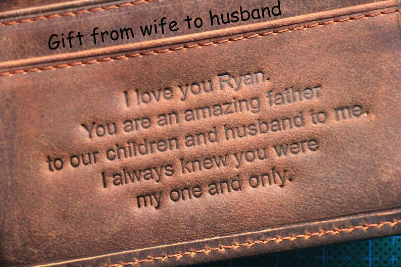 Personalized Leather Wallet Bible Quote Custom Engraving Etsy