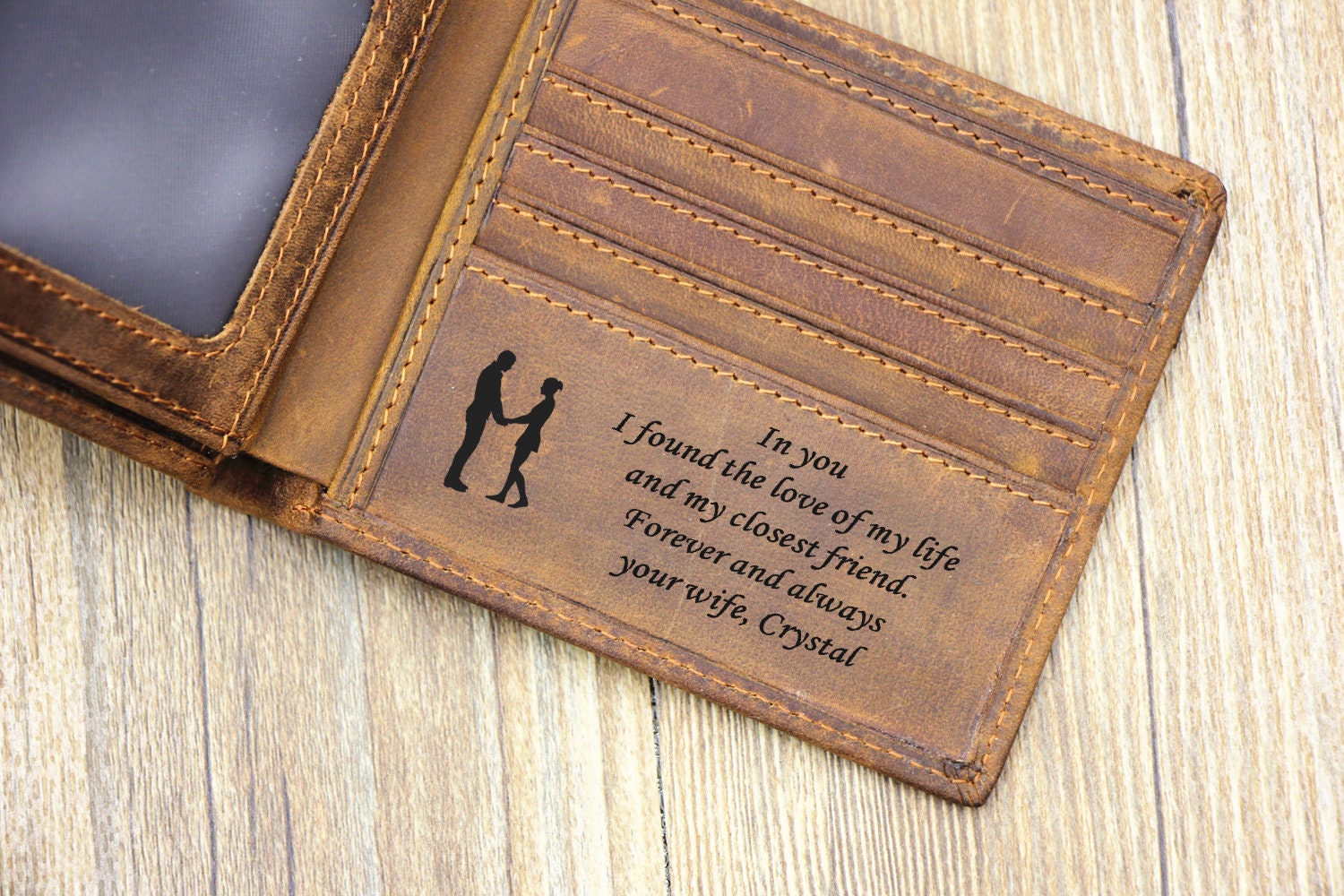 Wallet For Husband Personalized Mens Wallet Father&#39;s Day | Etsy