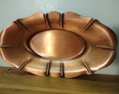 Vintage Copper on Cast Iron Oval Dish