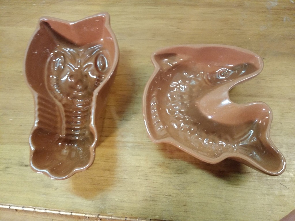 Pair of Rare Vintage Stangl Pottery Molds Fish and Lobster Etsy