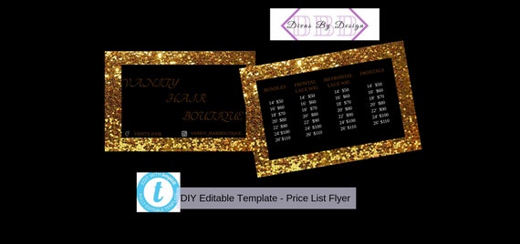 Diy Black And Gold Glitter Hair Price List Bundle Price List Etsy