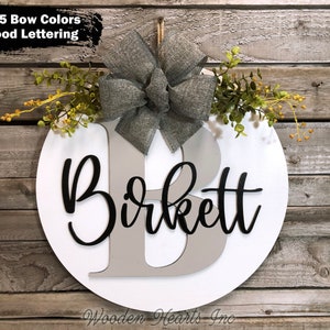 Custom NAME Door Hanger | SPRING Monogram 3D Wood Letter, Welcome Sign Wreath , Housewarming Gift, Personalized Wedding Gift, Mothers Day