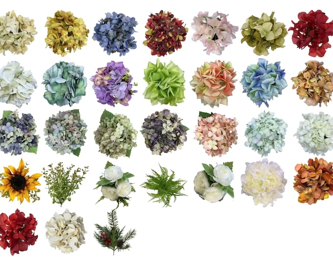 Silk Hydrangea Stem, Faux Floral Decor (Each)