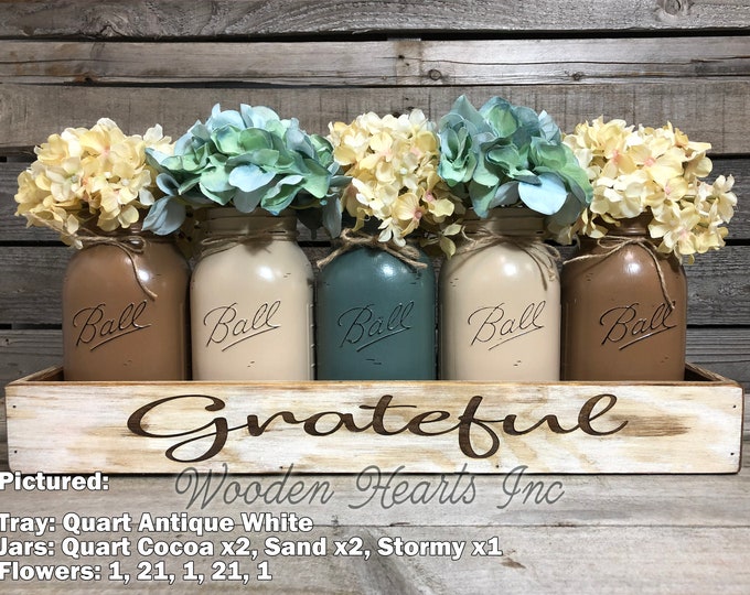 Custom Centerpiece Table Tray personalize Engraved Wedding Kitchen Quart Pint Mason Jars gift Friend and Family gather here