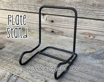 Black Iron Easel Display Stand, 4" Plate Holder