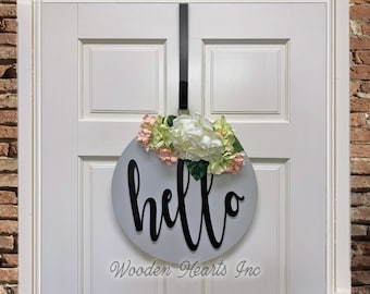 METAL DOOR HANGER, Wreath Holder, Black, 12 inches, Over the Door Hook (Sign is sold separately)