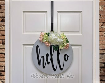 Black Metal Wreath Hanger, 12-inch Over Door Hook