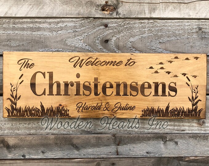 Engraved CUSTOM Welcome to the Family Names PERSONALIZED Sign Quality Maple Last Name Wedding Housewarming Gift Farmhouse Lake House Wood