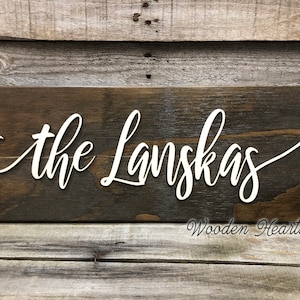 Family Name Sign for Home on Wood 3D Established Date CUSTOMIZED  Lettering Welcome PERSONALIZE Wedding Housewarming Gift House 7X20