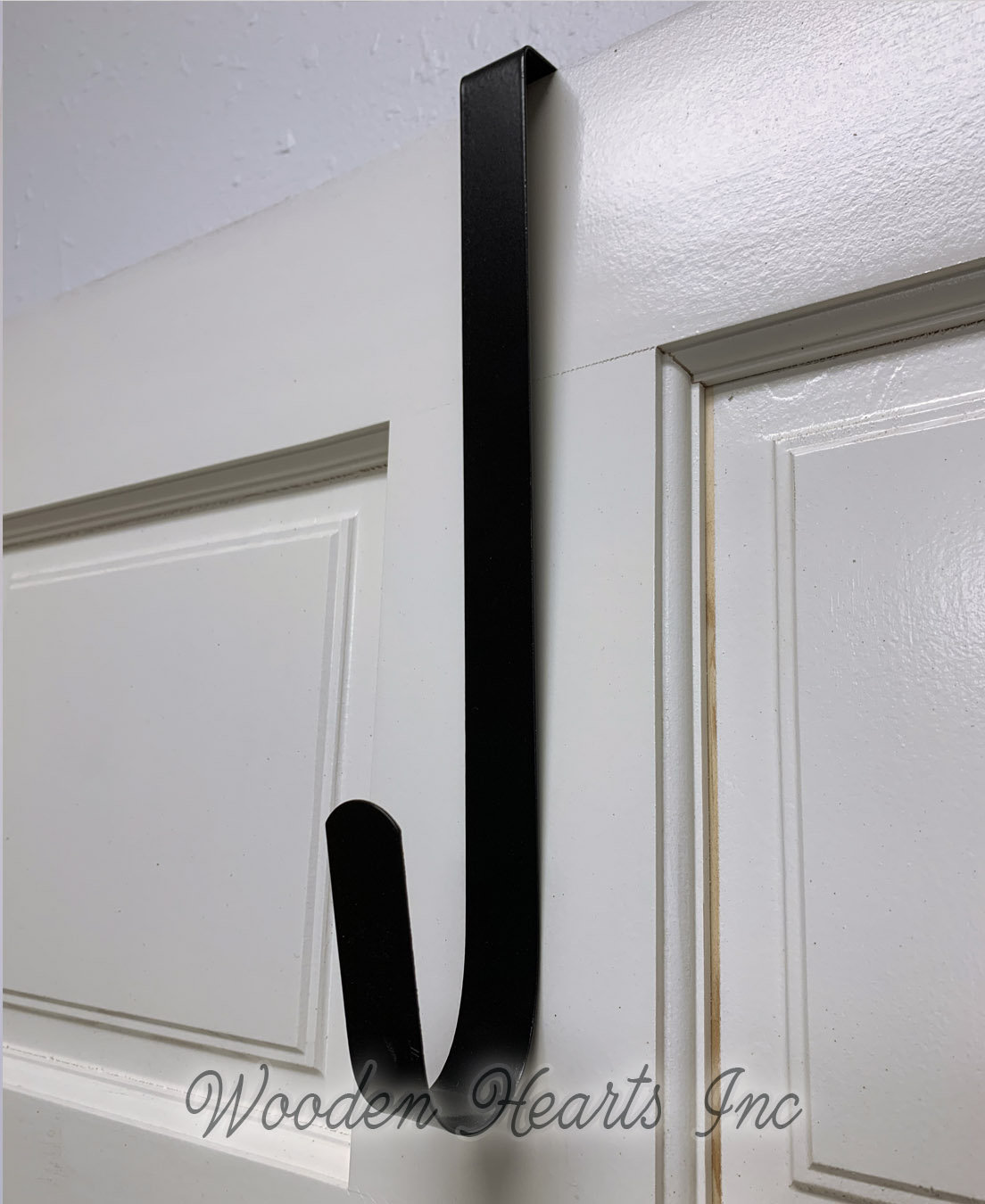 METAL DOOR HANGER, Wreath Holder, Black, 12 inches, Over the Door Hook