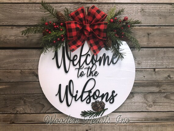 Personalized christmas door wreaths Outlet