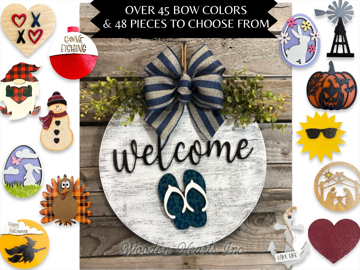 Interchangeable Welcome Sign For Front Sign Door Hanger Wall Decor