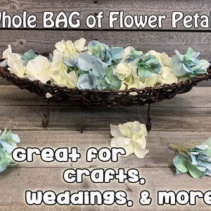 Hydrangea Flower Petals (25 sprigs of petals per bag) Blue, White, Amber, Mint Green, Decorations, Craft Supplies, Wedding, Centerpiece