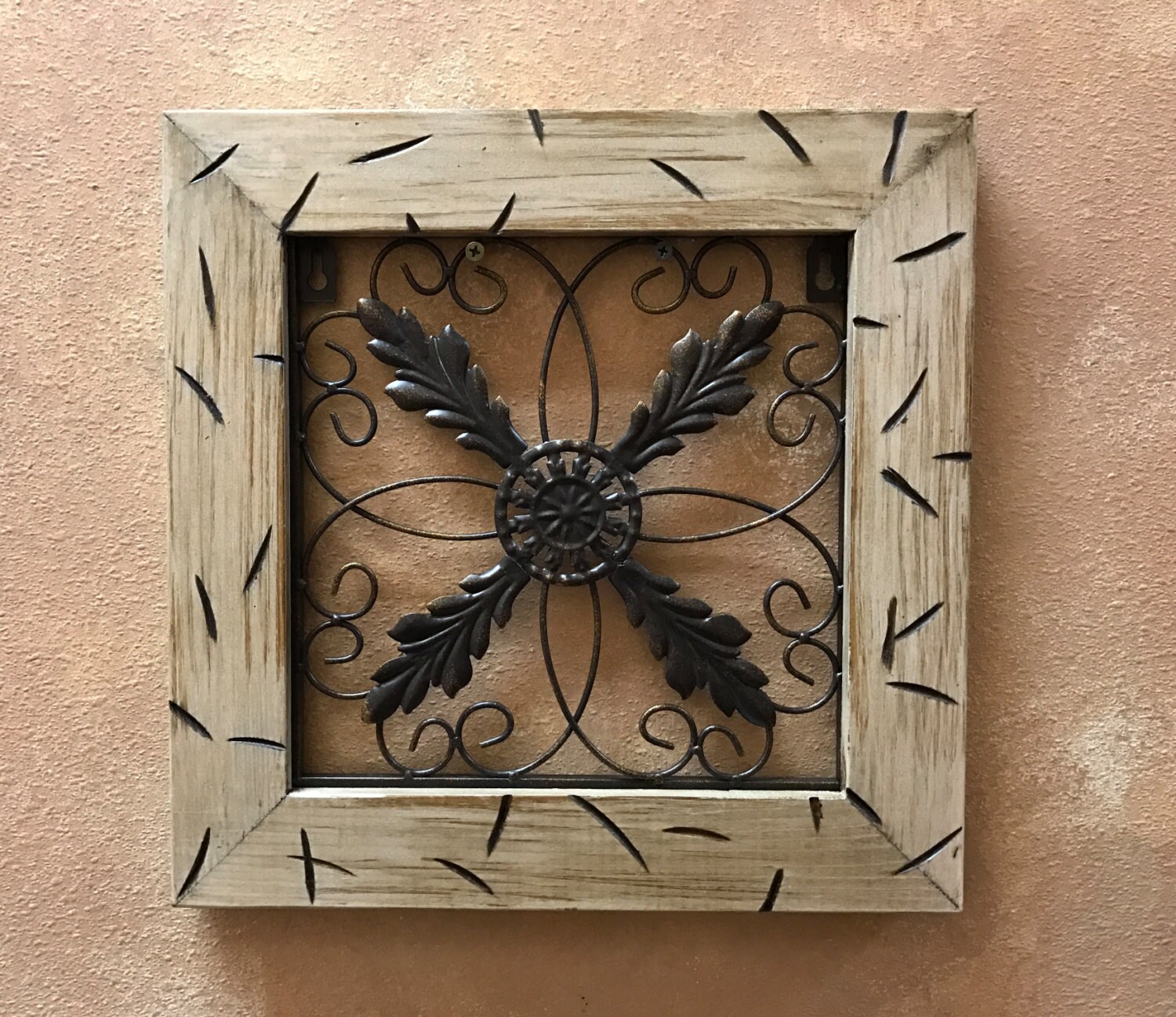 Metal Wall Art Wood Cream Distressed Framed Fleur De Lis Metal Wall Art Wood Cream Distressed Framed Fleur De Lis Flower Fl Sign 13 5 Square Diagonal Picture Plaque Unique