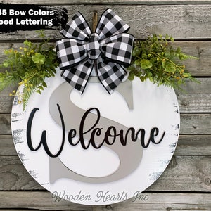 Custom NAME MONOGRAM | Door Hanger | Letter  name 3D Wood Sign Wreath, Housewarming Gift, Personalized Wedding Gift