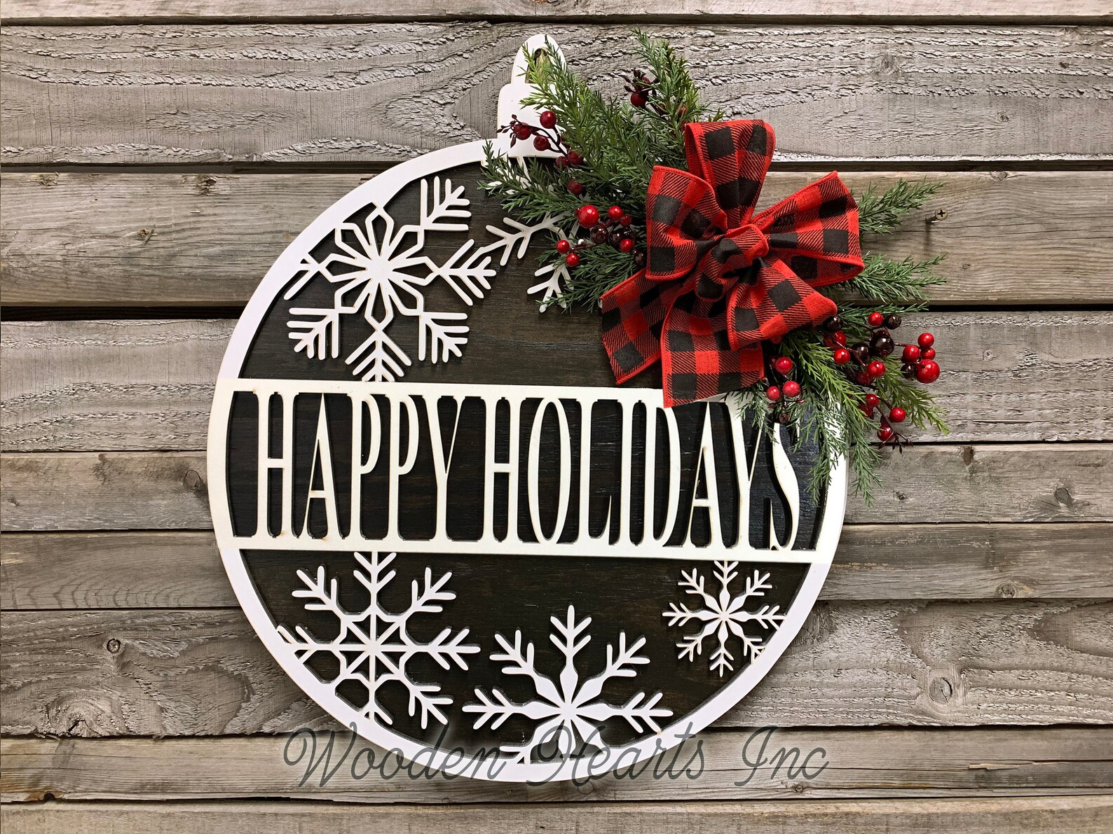 Door Sign Merry Christmas Happy Holidays Seasons Greetings | Etsy