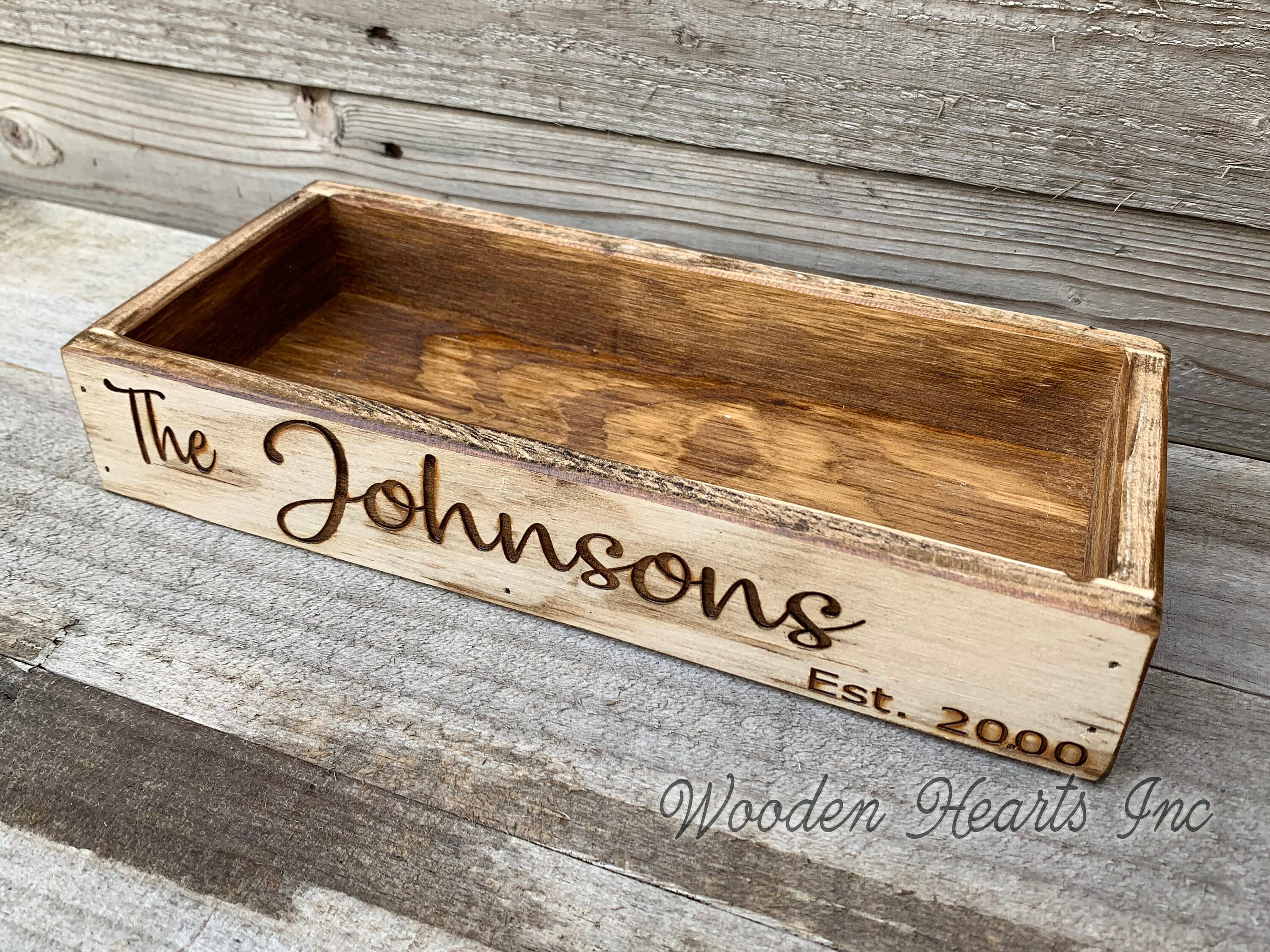 Personalized Natural Wood Table Piece, Wedding